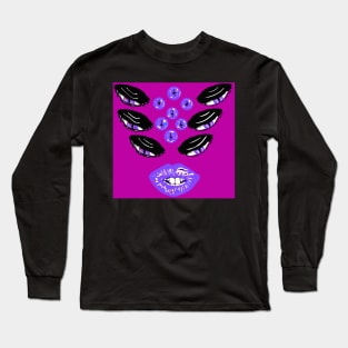 Demon Inside - Purple on Pink Long Sleeve T-Shirt